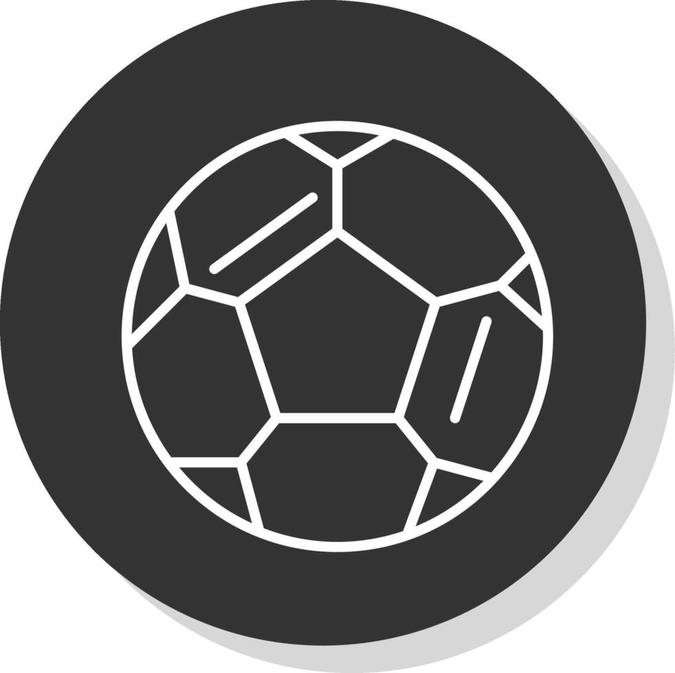 fotboll linje skugga cirkel ikon design vektor
