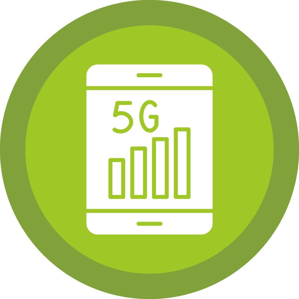 5g Linie Schatten Kreis Symbol Design vektor