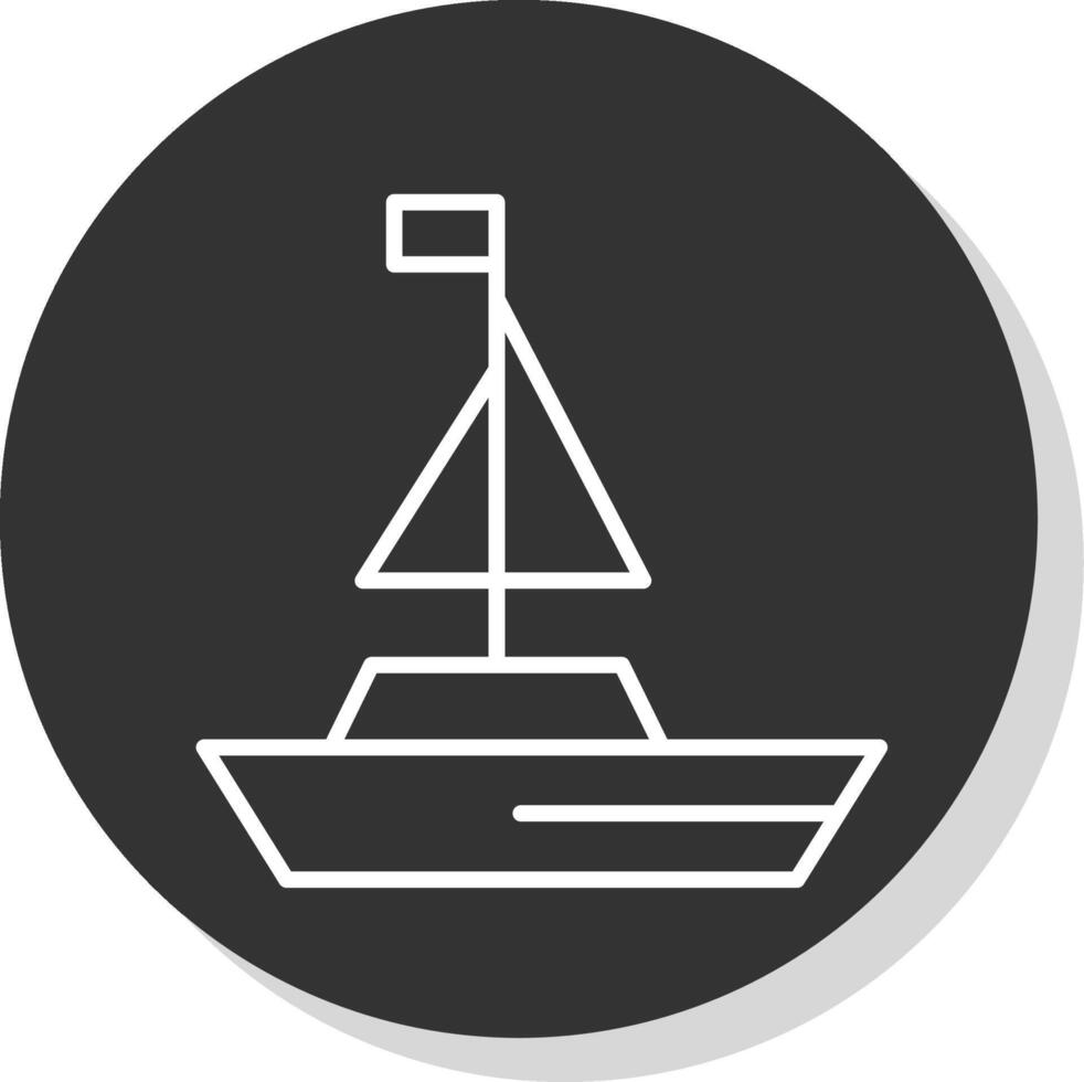 yatch Linie Schatten Kreis Symbol Design vektor