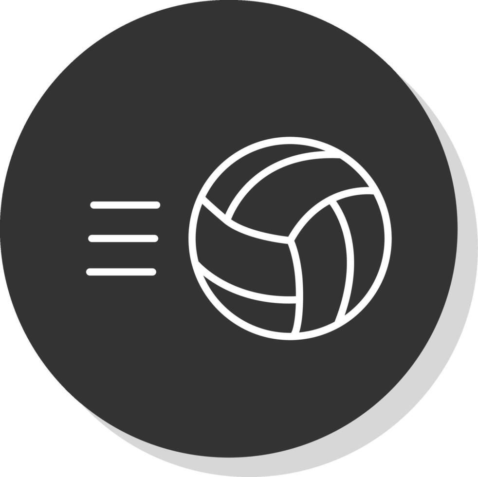 volley boll linje skugga cirkel ikon design vektor