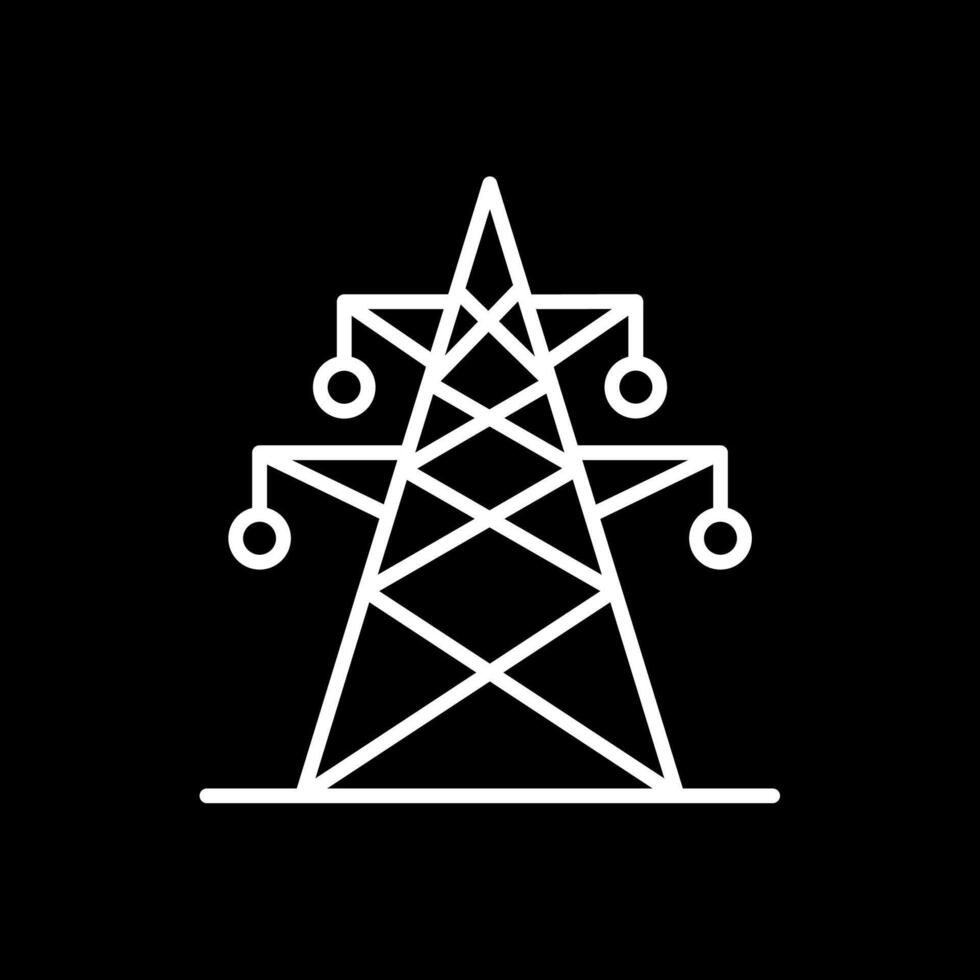 elektrisch Turm Linie invertiert Symbol Design vektor