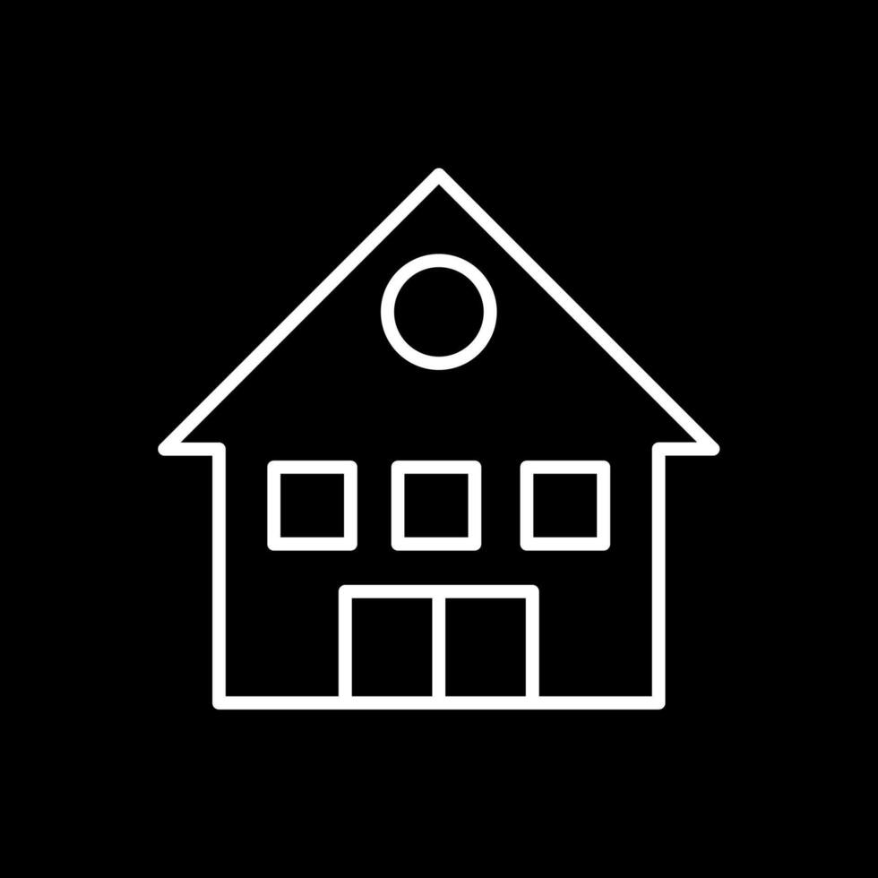 Haus Linie invertiert Symbol Design vektor