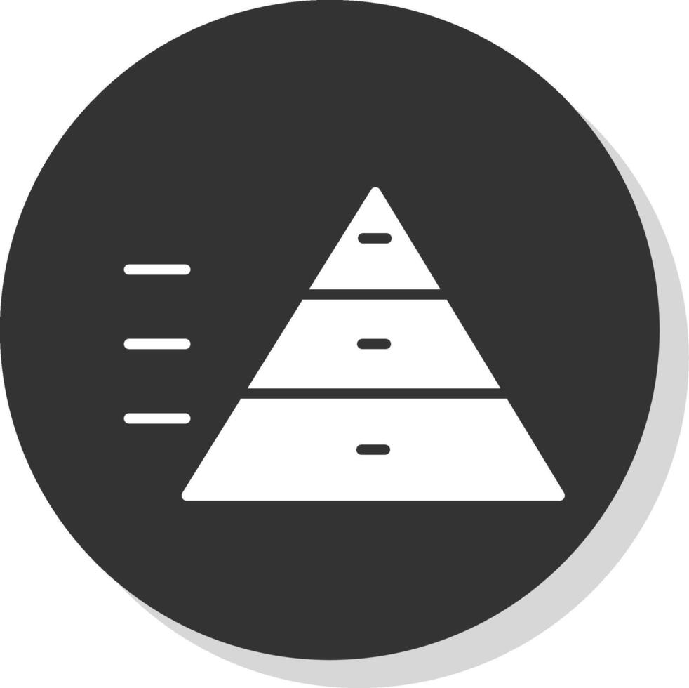 Pyramide Diagramm Glyphe Schatten Kreis Symbol Design vektor