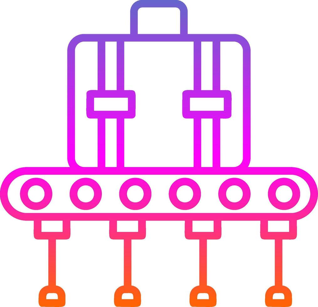 Gepäck Förderer Linie Gradient Symbol Design vektor