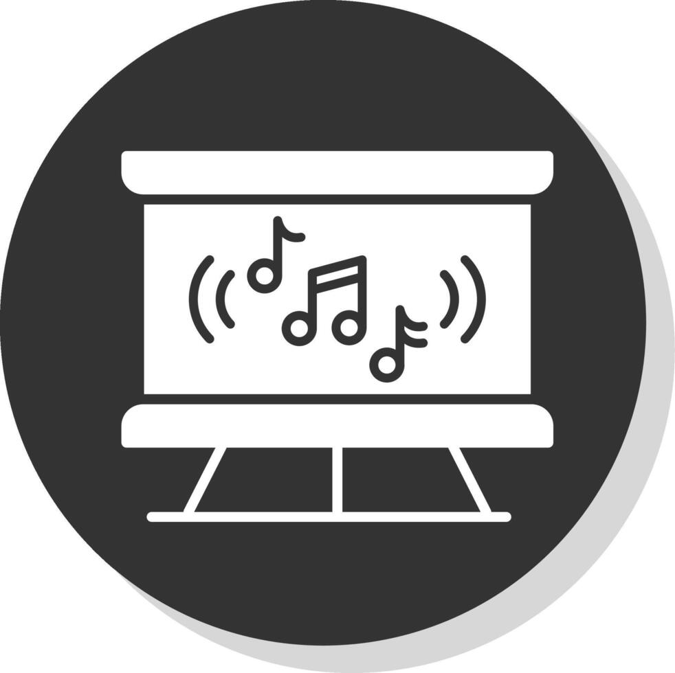 musik klass glyf skugga cirkel ikon design vektor