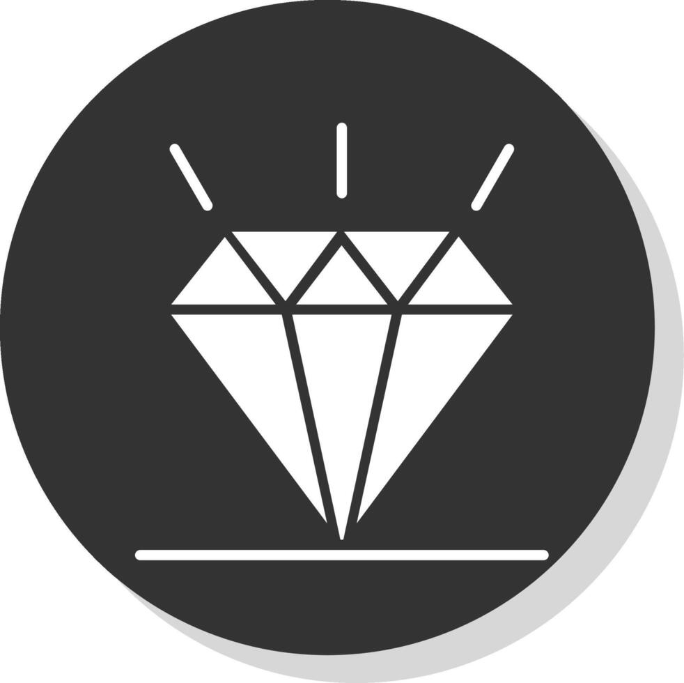 diamant glyf skugga cirkel ikon design vektor