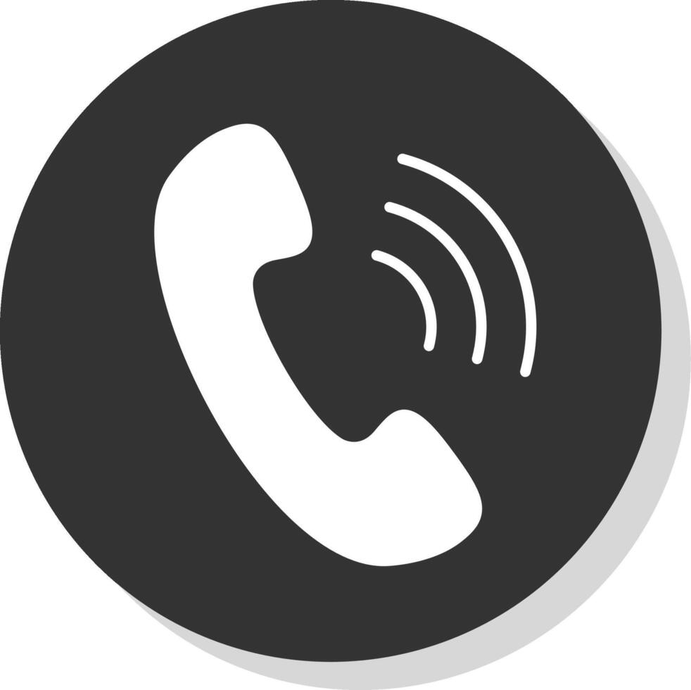 Telefon Anruf Glyphe Schatten Kreis Symbol Design vektor