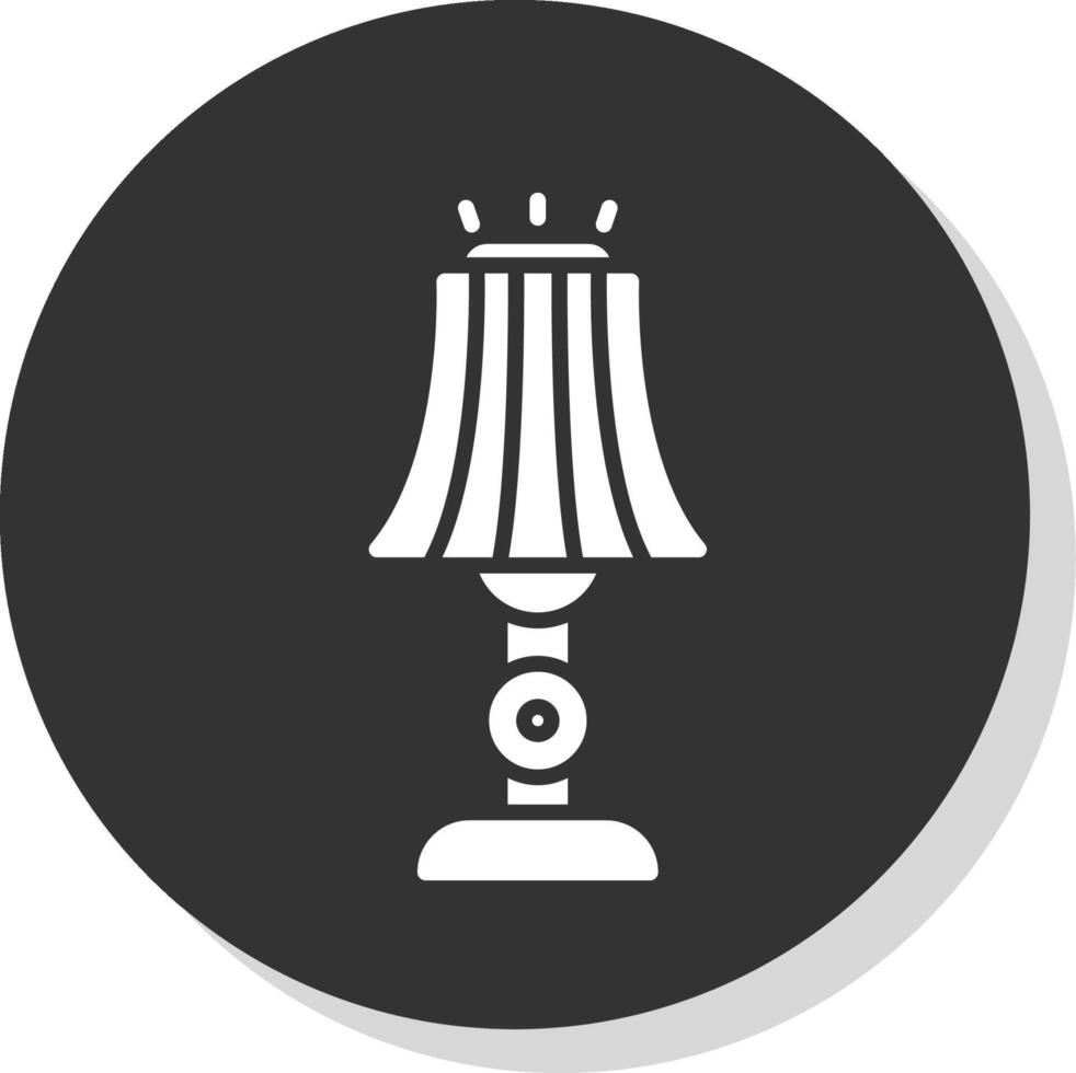 Fußboden Lampe Glyphe Schatten Kreis Symbol Design vektor