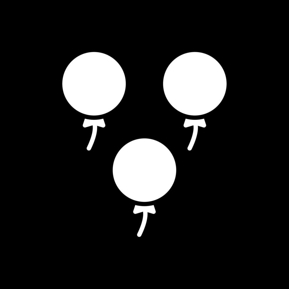 Luftballons Glyphe invertiert Symbol Design vektor