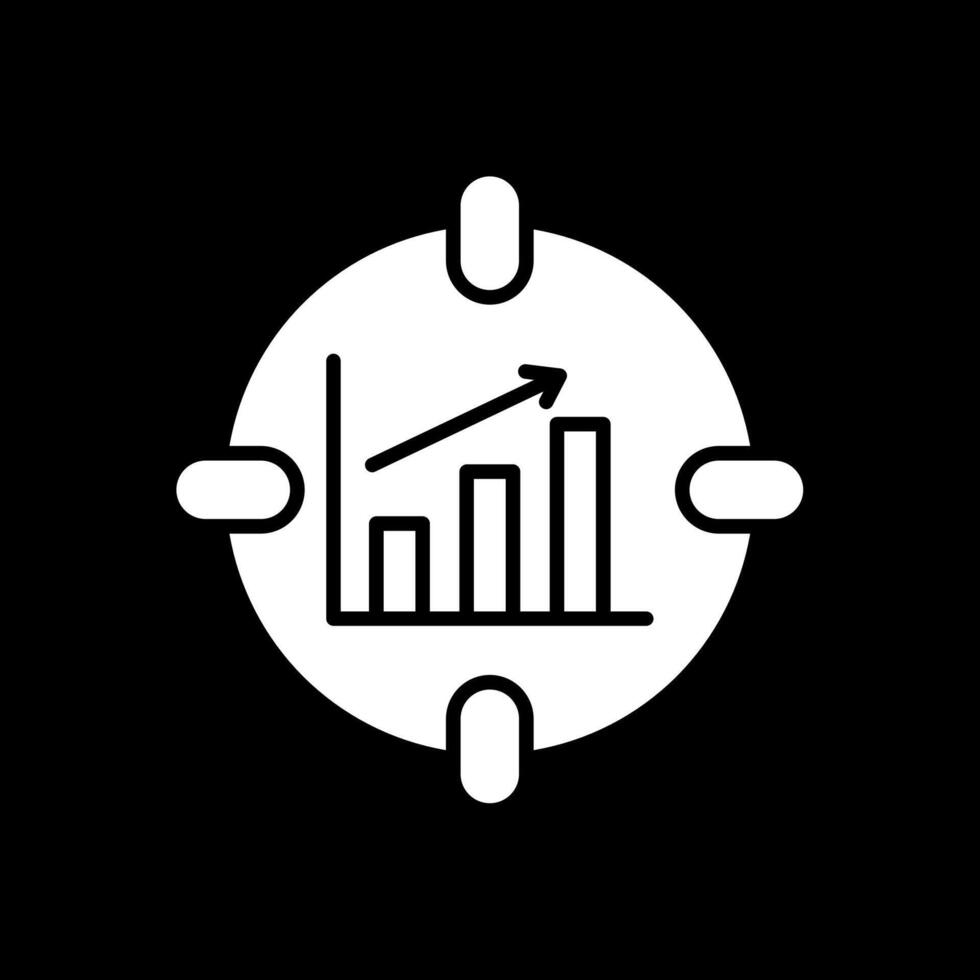 Daten Analytik Glyphe invertiert Symbol Design vektor