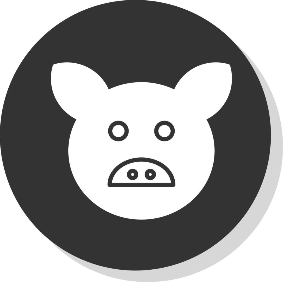 Schwein Glyphe Schatten Kreis Symbol Design vektor