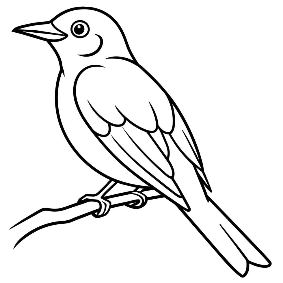 Vogel Färbung Buch Seite Hand zeichnen Illustration vektor