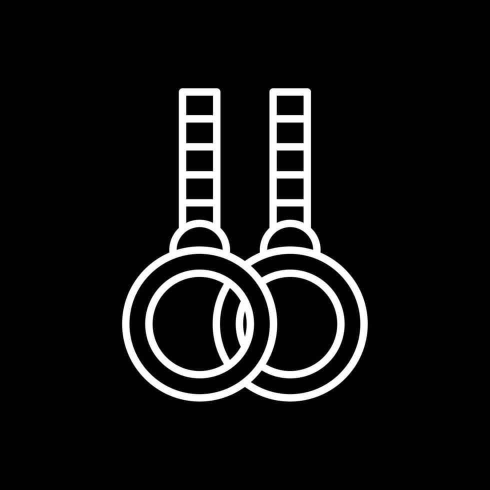 Gymnastik- Ringe Linie invertiert Symbol Design vektor