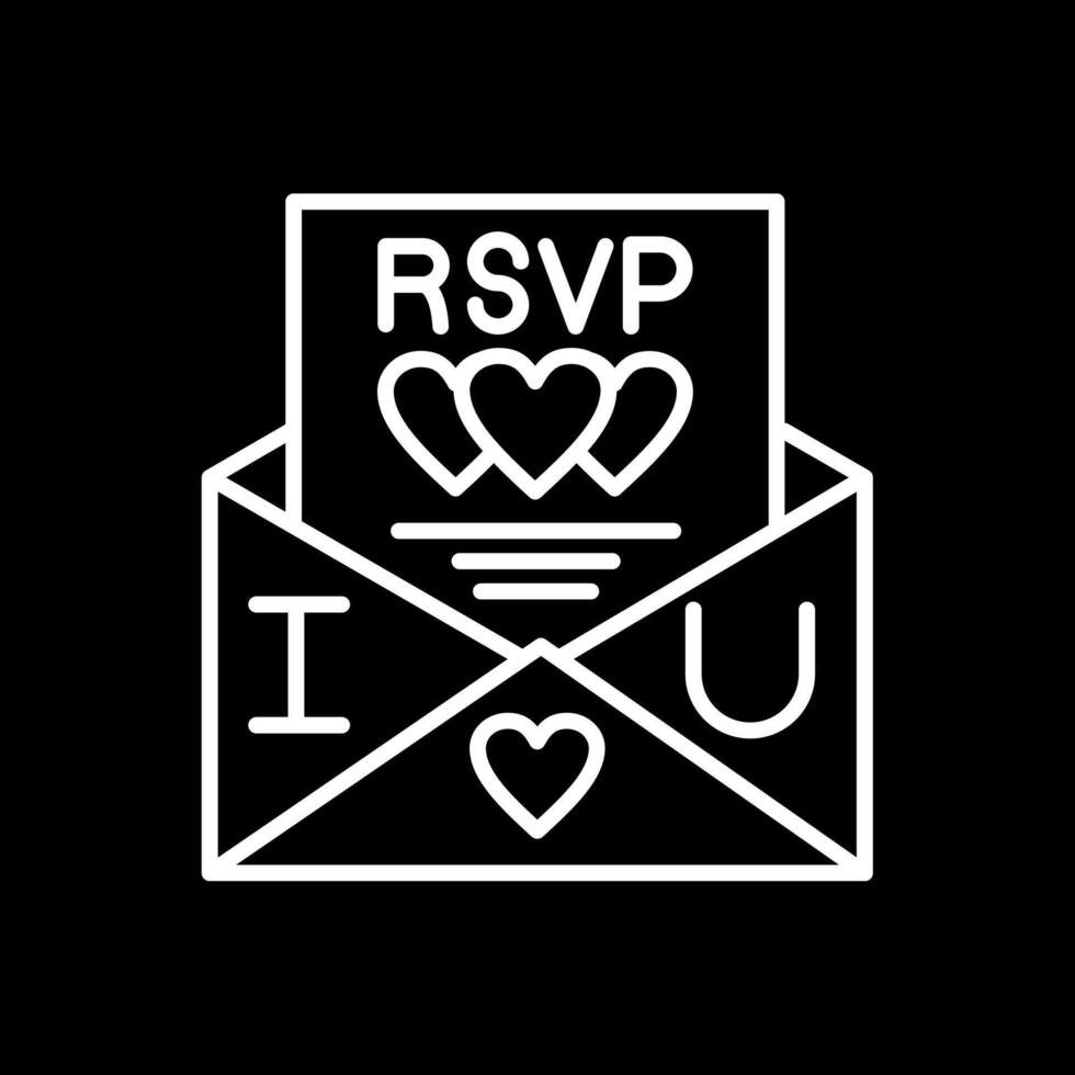 RSVP Linie invertiert Symbol Design vektor