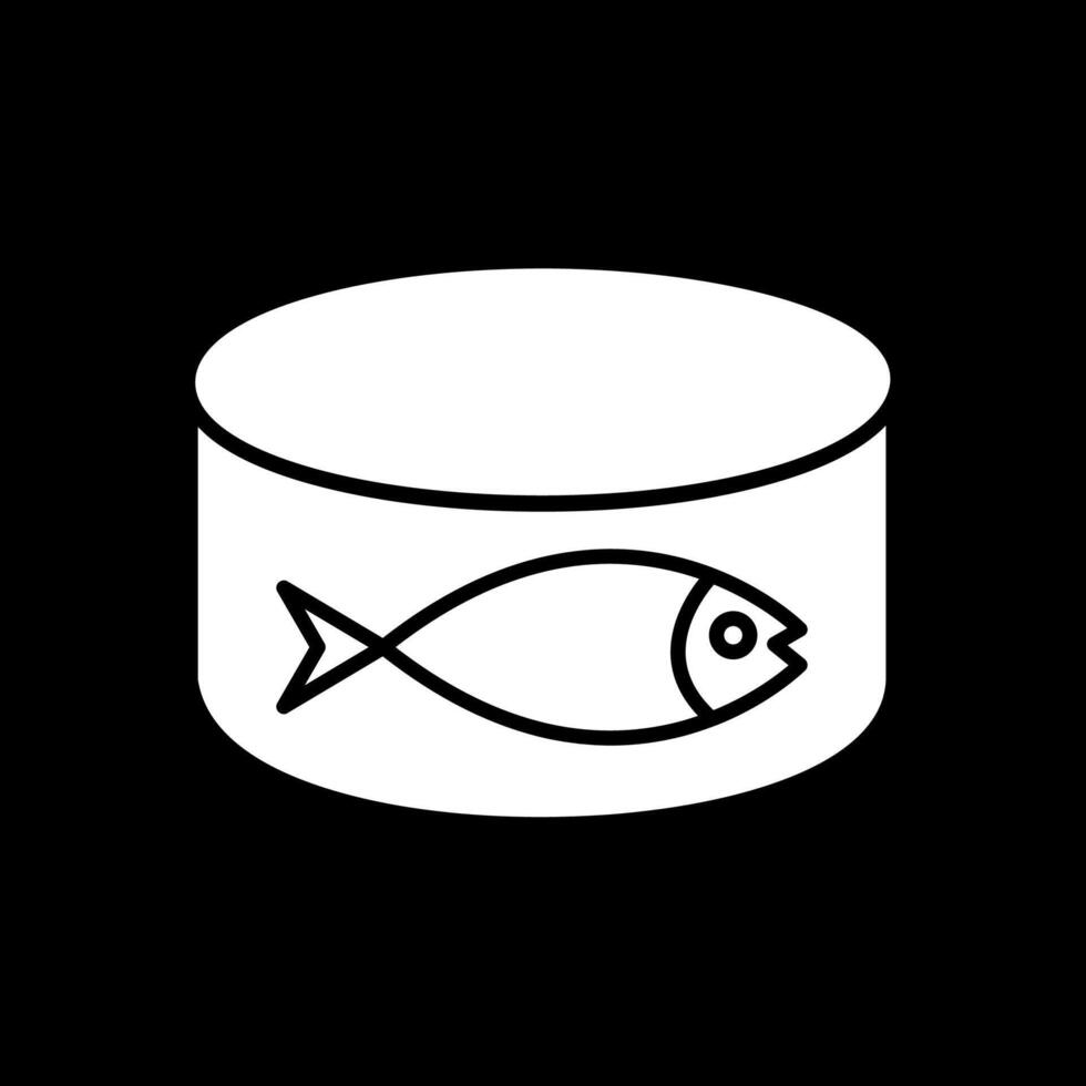 Thunfisch können Glyphe invertiert Symbol Design vektor