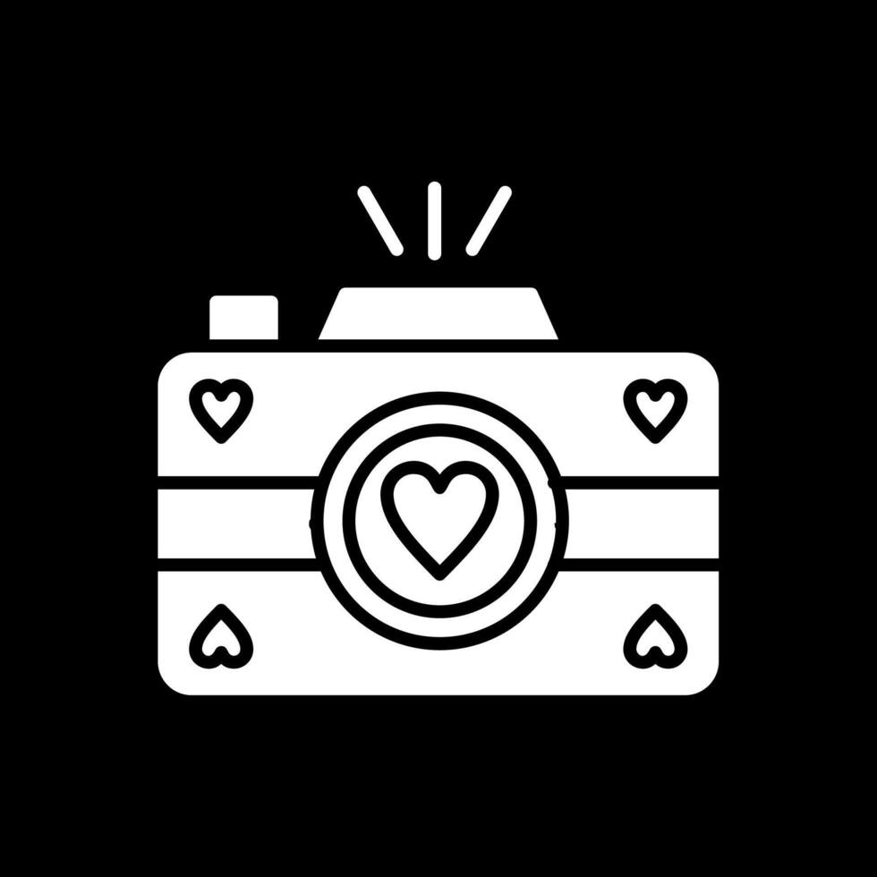 Foto Kamera Glyphe invertiert Symbol Design vektor