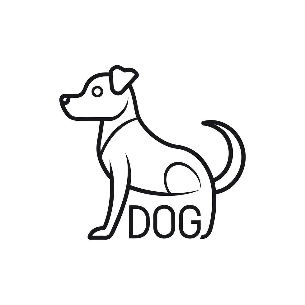 hund logotyp illustration, ny modern stil hund logotyp vektor