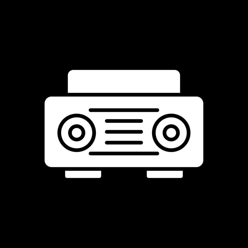 Radio Glyphe invertiert Symbol Design vektor