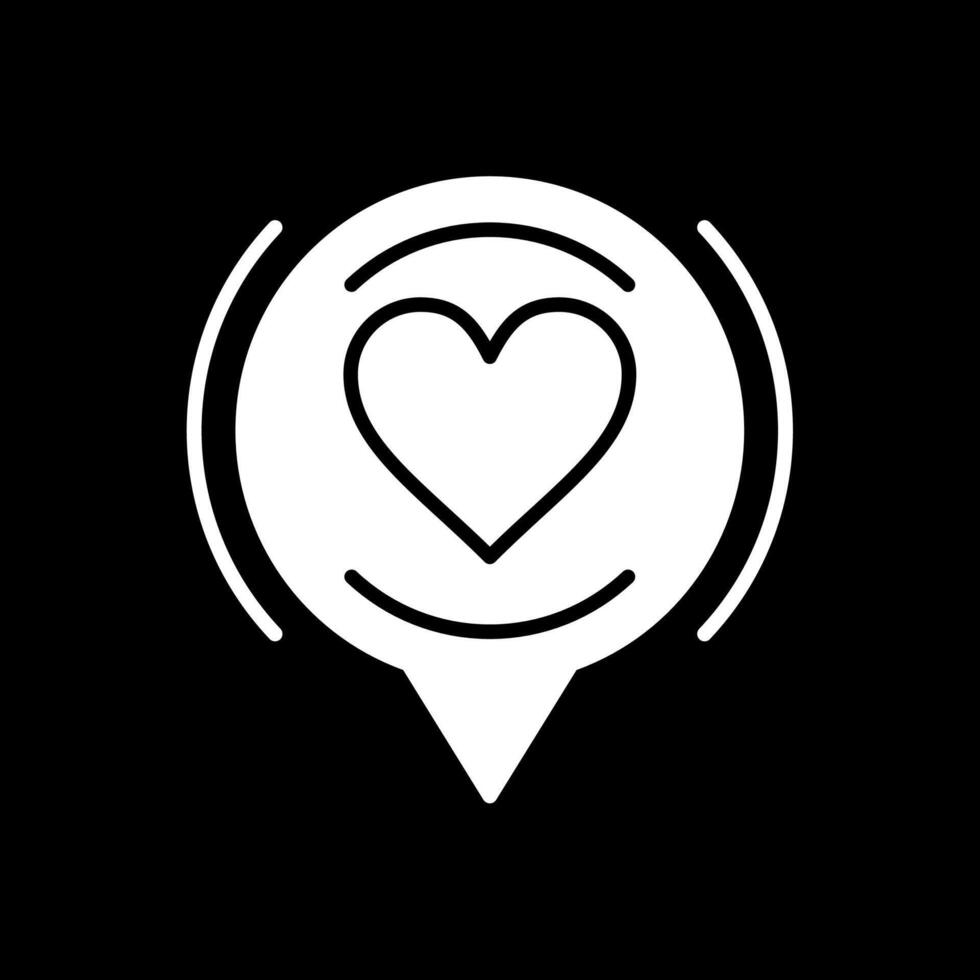 Liebe Glyphe invertiert Symbol Design vektor