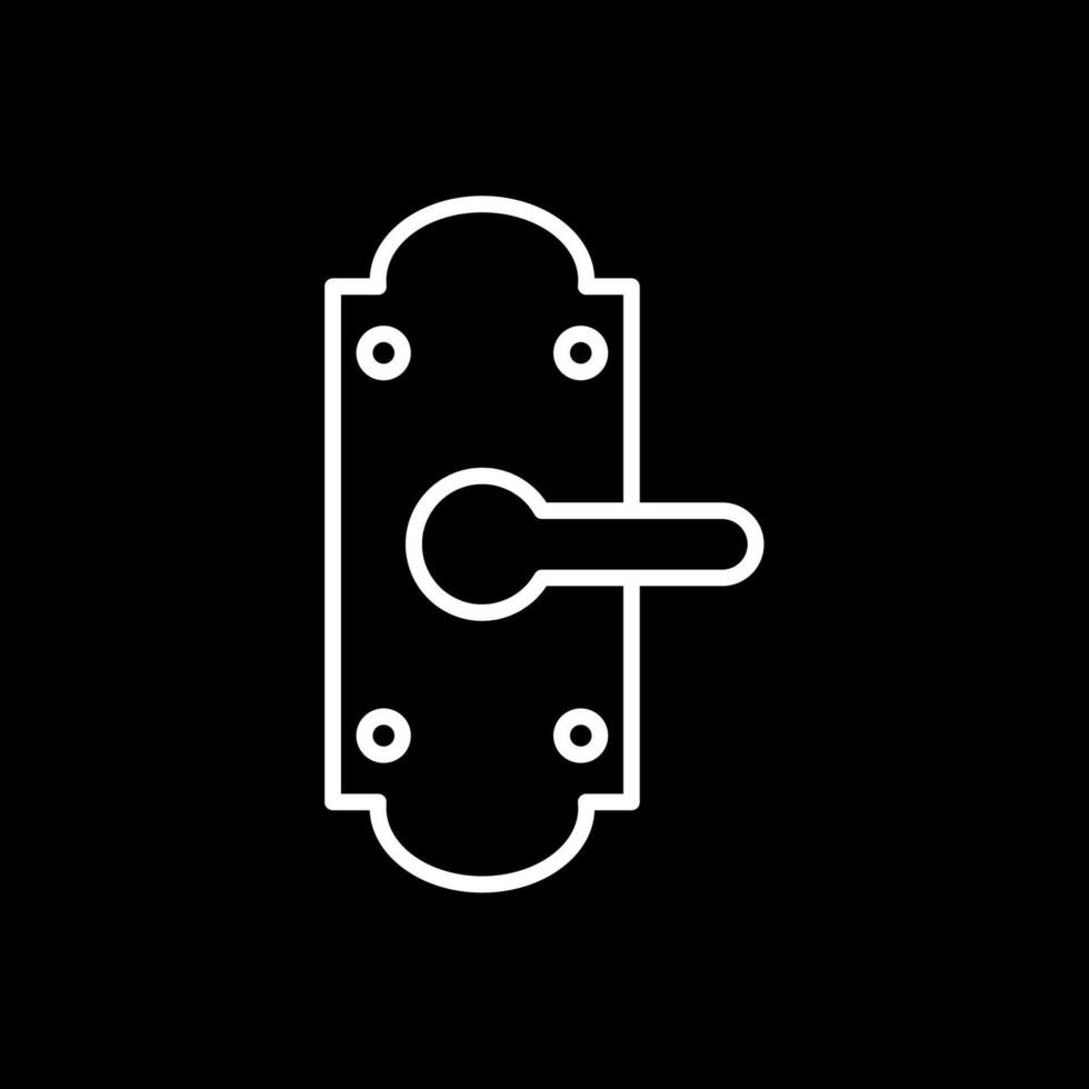 Tür sperren Linie invertiert Symbol Design vektor