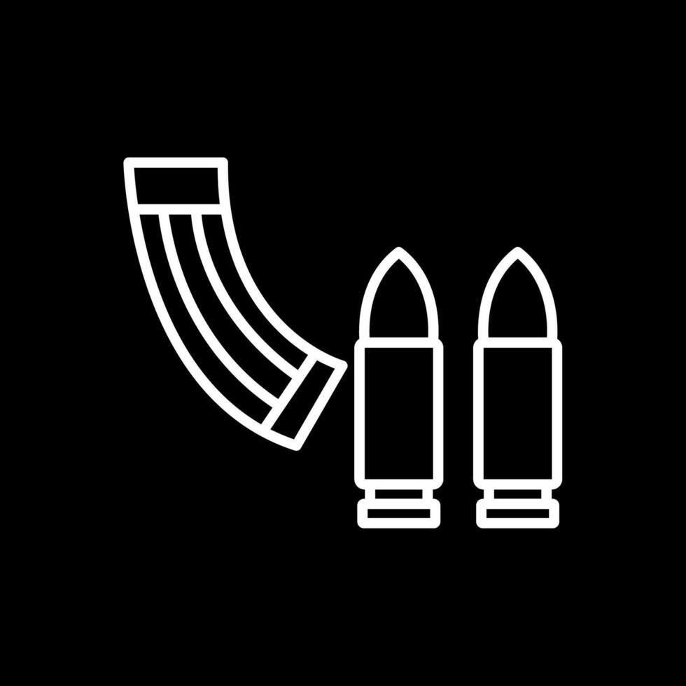 Munition Linie invertiert Symbol Design vektor