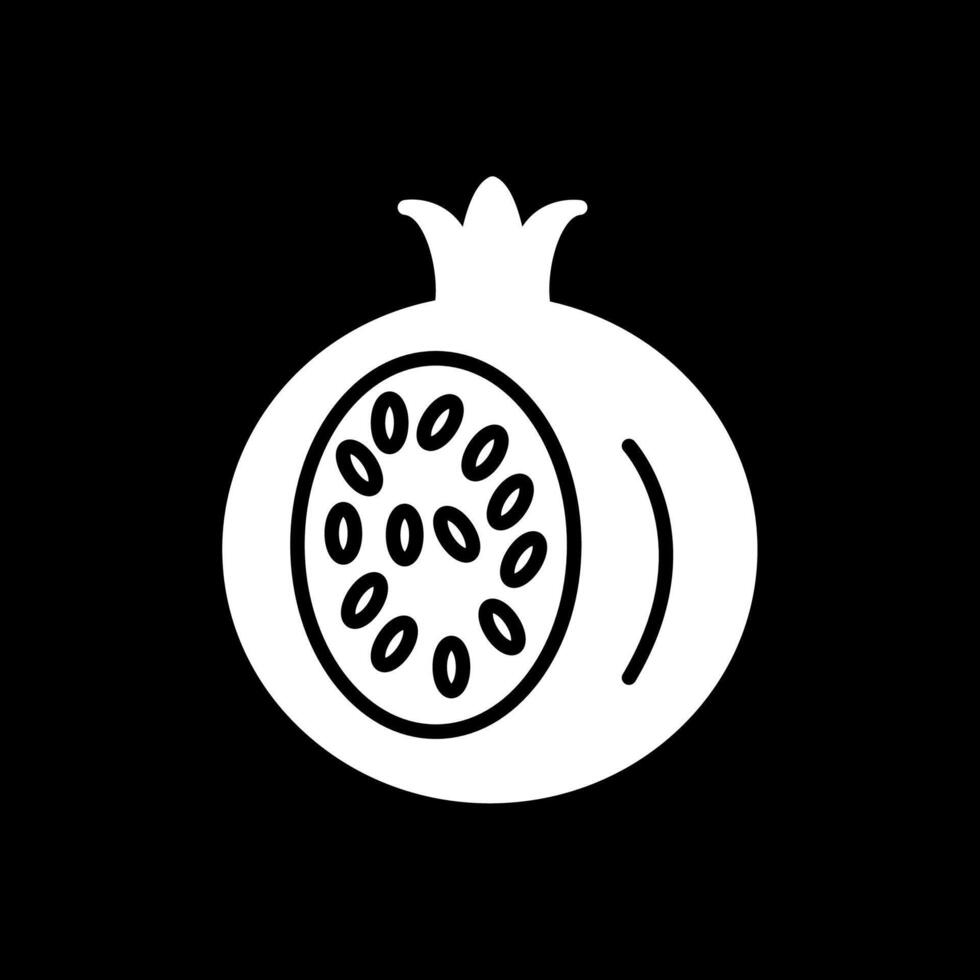 granatäpple glyf omvänd ikon design vektor