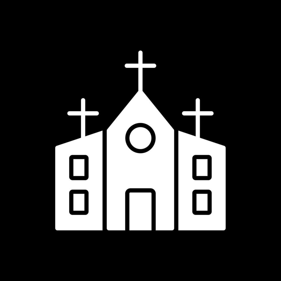 Kirche Glyphe invertiert Symbol Design vektor