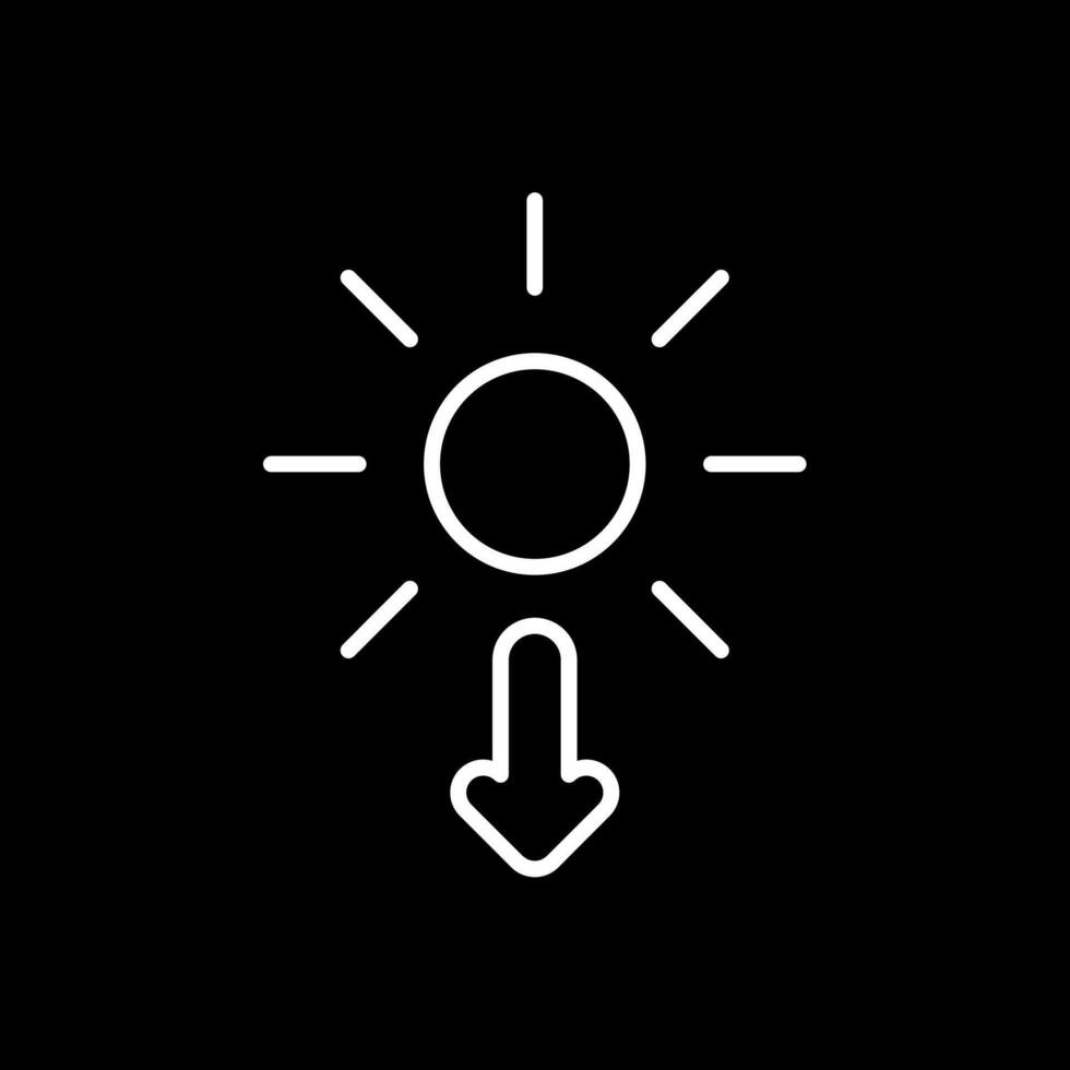 Sonne Linie invertiert Symbol Design vektor