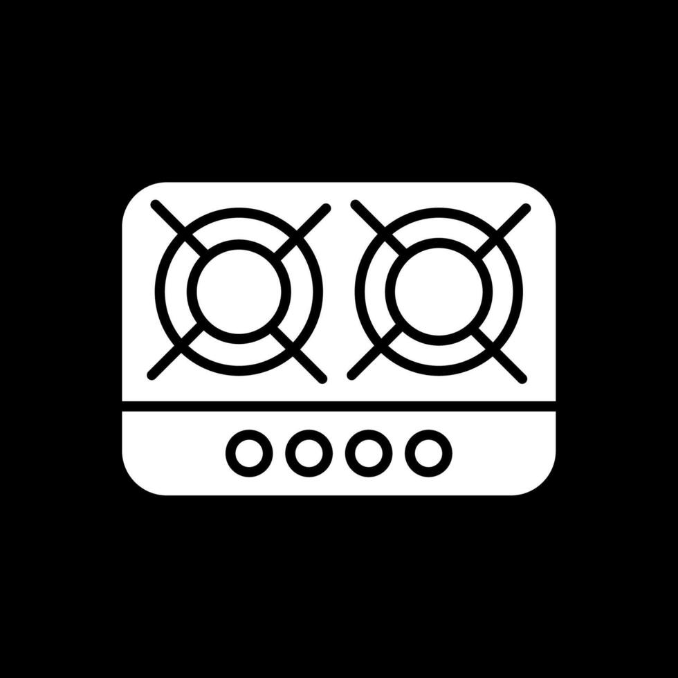 Kochfeld Glyphe invertiert Symbol Design vektor
