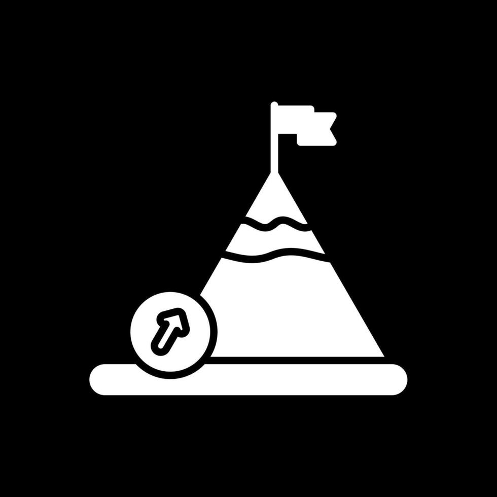 Felsbrocken Glyphe invertiert Symbol Design vektor