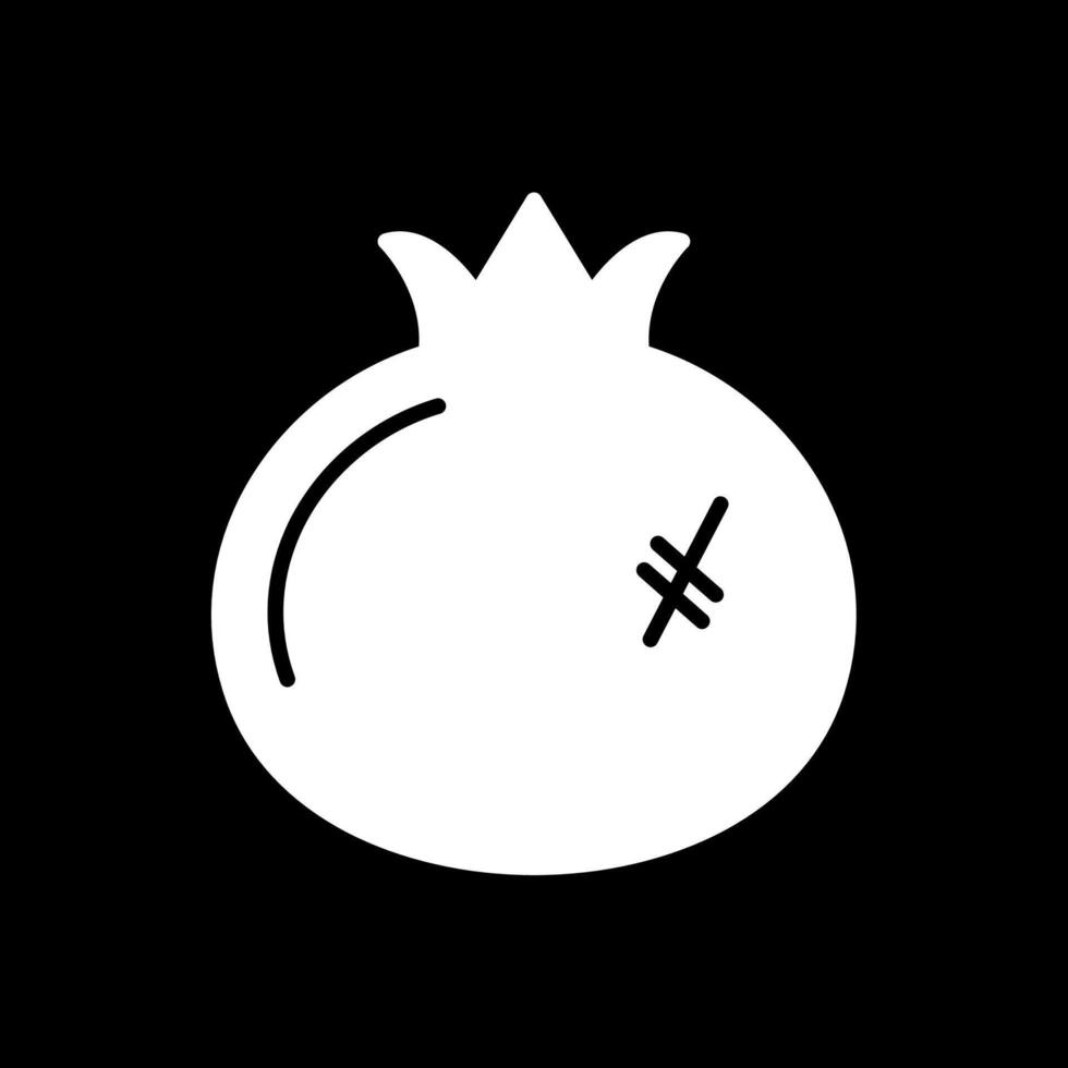 granatäpple glyf omvänd ikon design vektor
