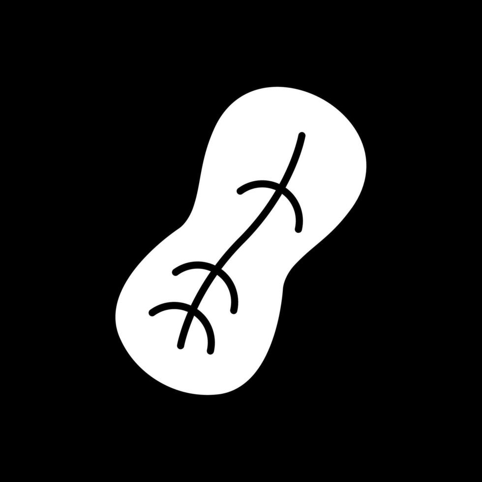 Erdnuss Glyphe invertiert Symbol Design vektor