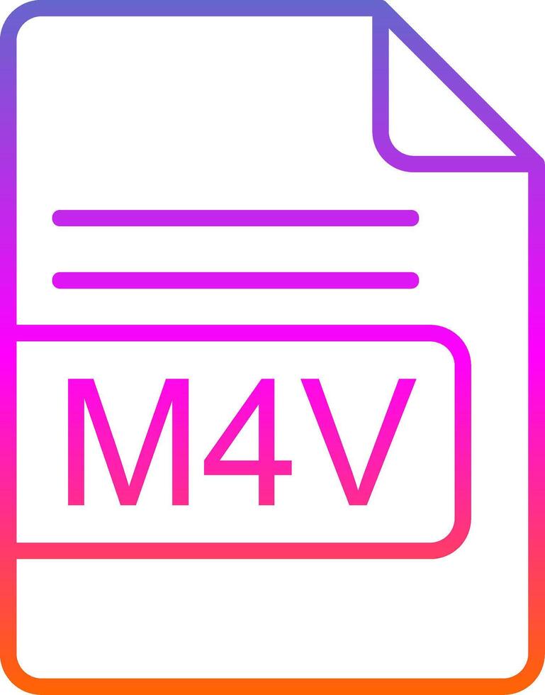 m4v fil formatera linje lutning ikon design vektor