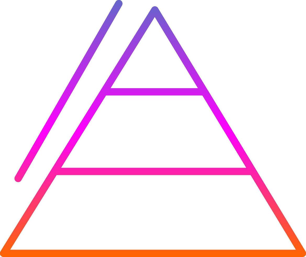 Pyramide Diagramme Linie Gradient Symbol Design vektor