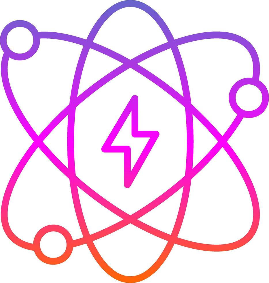 atom- energi linje lutning ikon design vektor