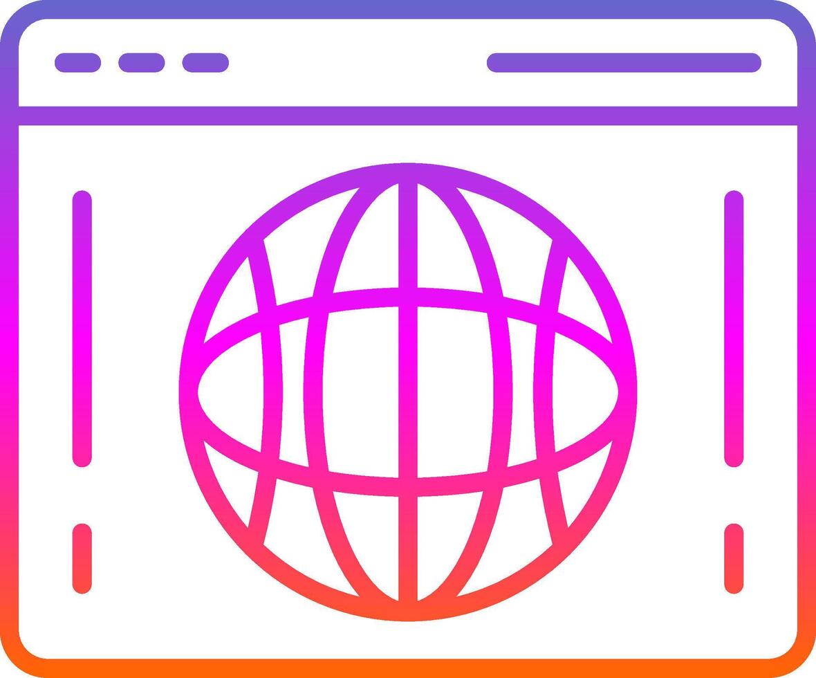 webb portal linje lutning ikon design vektor