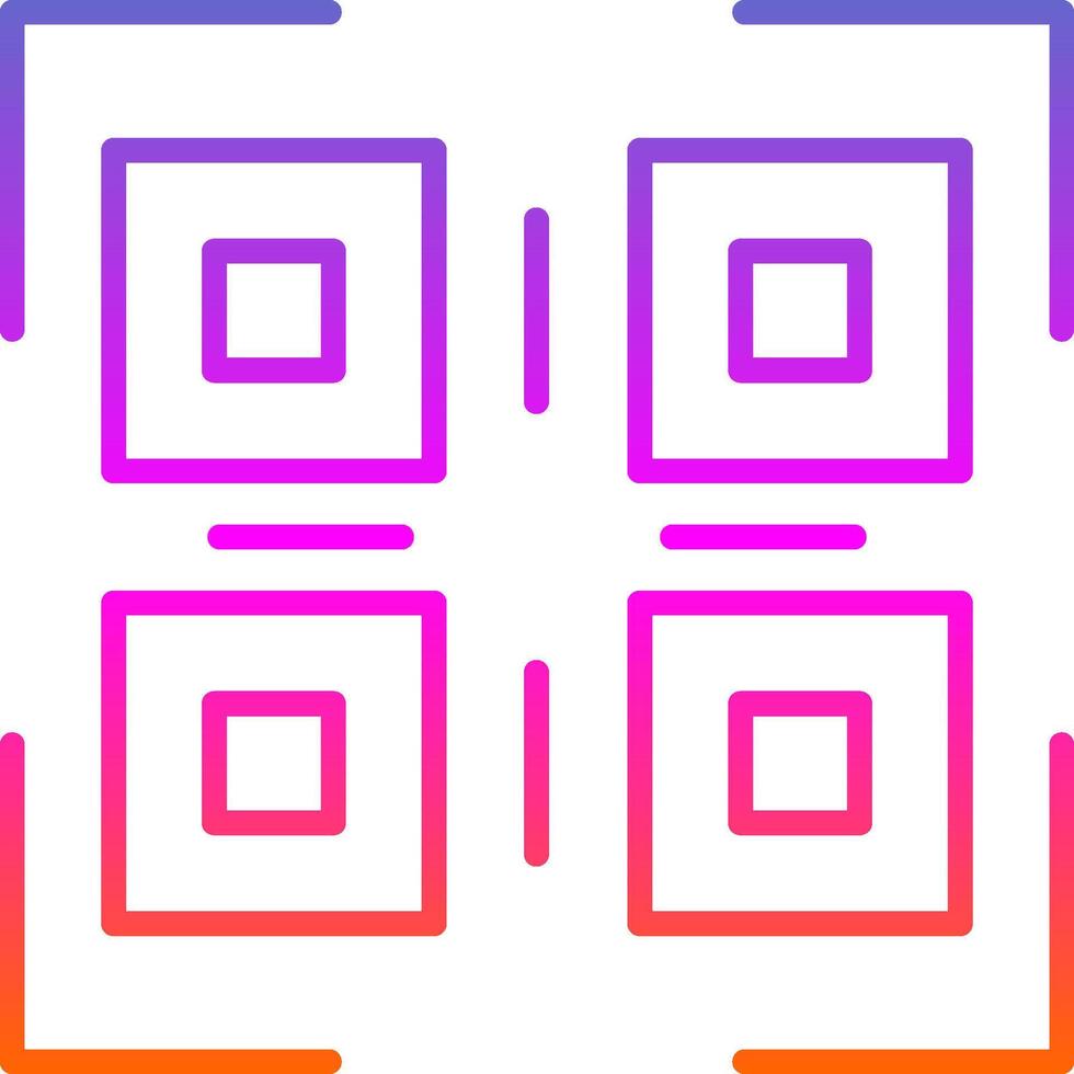 qr Code Linie Gradient Symbol Design vektor