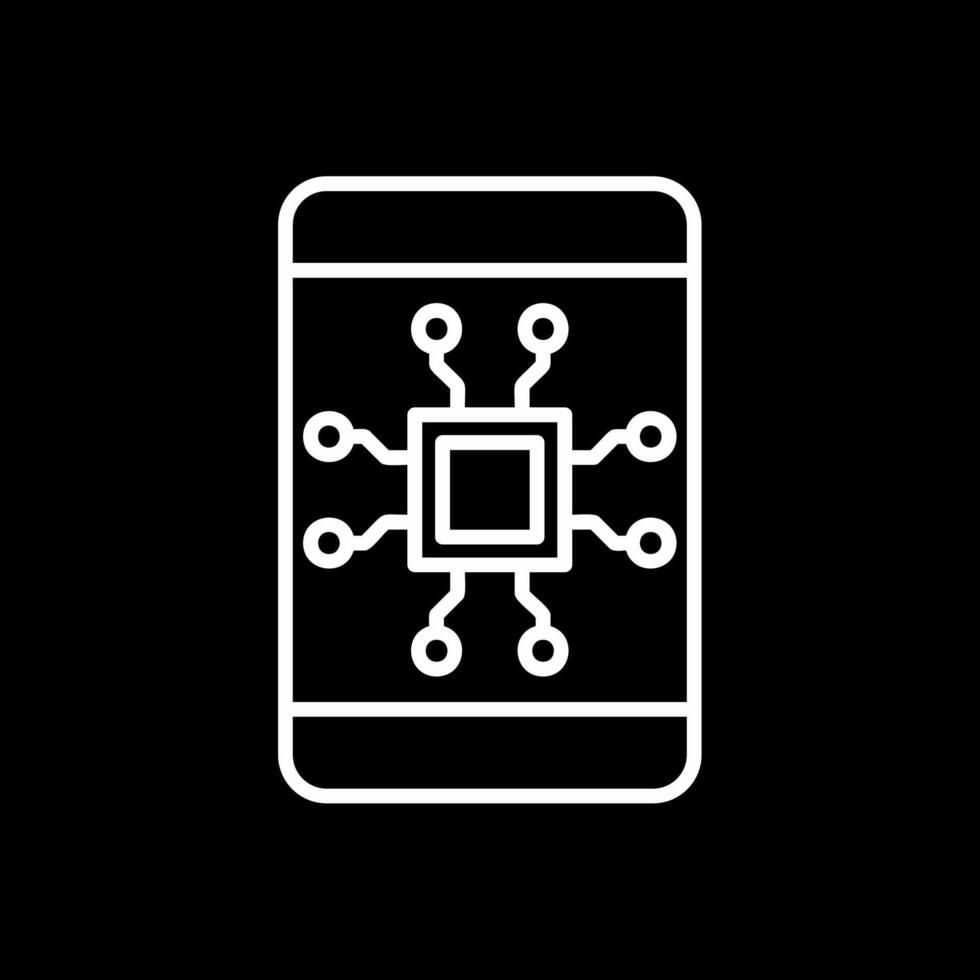 mobil teknologi linje omvänd ikon design vektor
