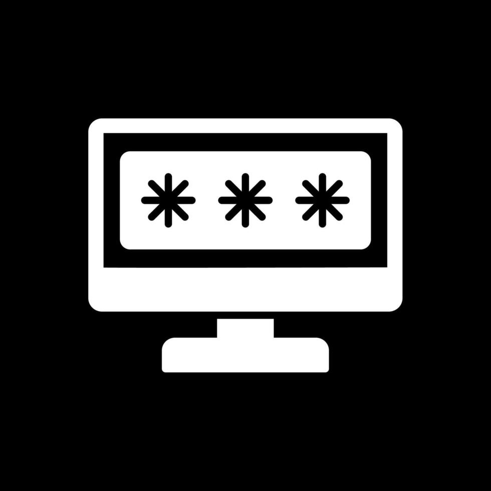 säkerhet dator Lösenord glyf omvänd ikon design vektor