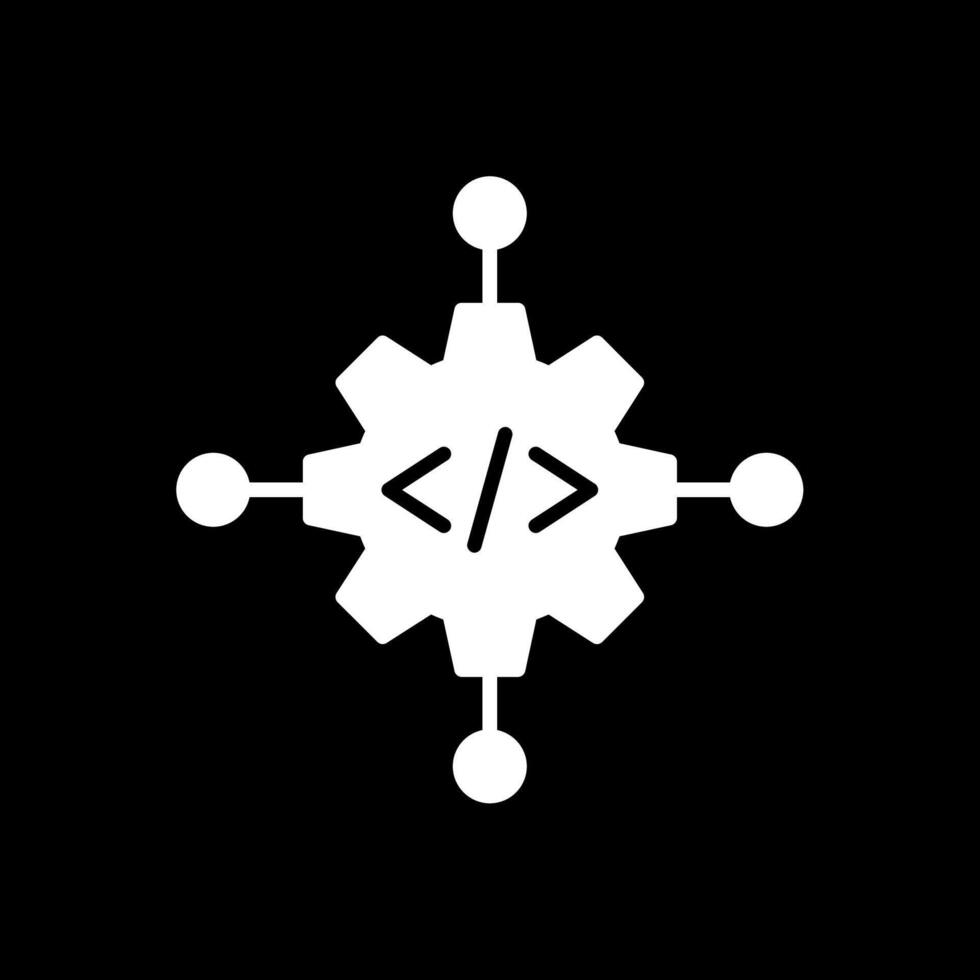 Code Verwaltung Glyphe invertiert Symbol Design vektor