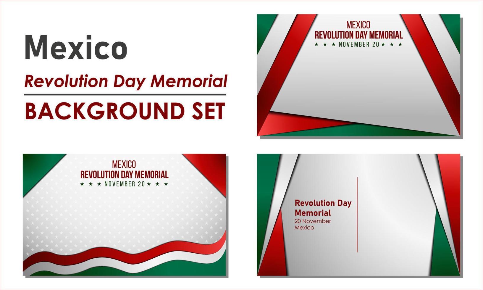 Revolutionstag Memorial Hintergrunddesign. 15. November 20. November. Premium- und Luxus-Grußkarten, Briefe, Poster oder Banner. mit mexiko-nationalflaggen-vektorillustration vektor