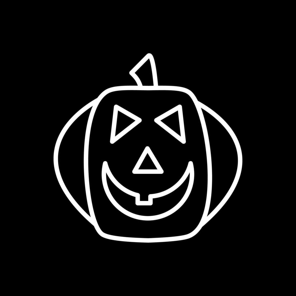 Halloween Kürbis Linie invertiert Symbol Design vektor