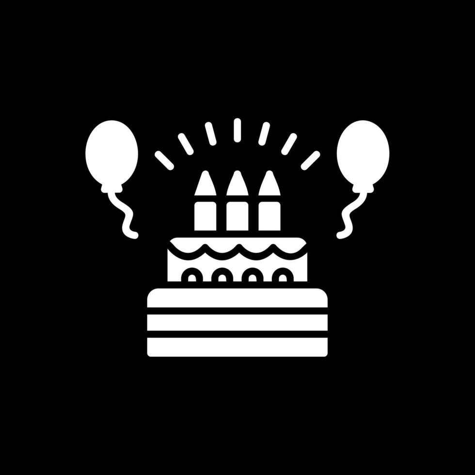 födelsedag glyf omvänd ikon design vektor
