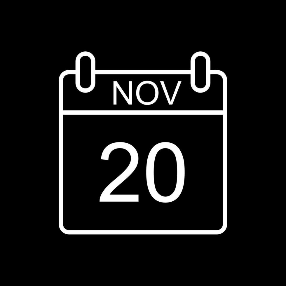 November Linie invertiert Symbol Design vektor