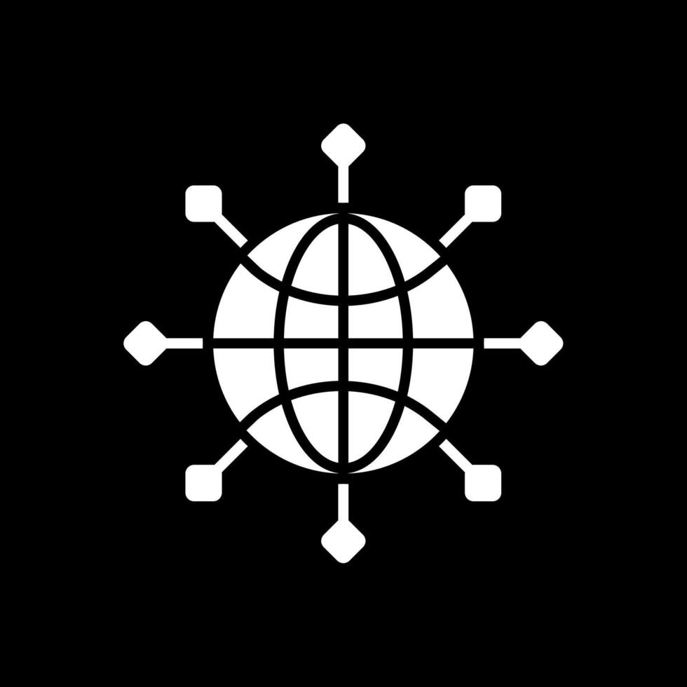 global verbinden Glyphe invertiert Symbol Design vektor