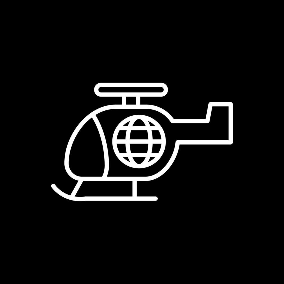 helikopter linje omvänd ikon design vektor