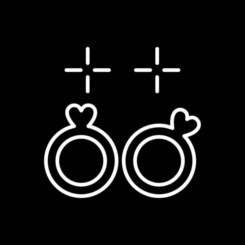 Hochzeit Ringe Linie invertiert Symbol Design vektor
