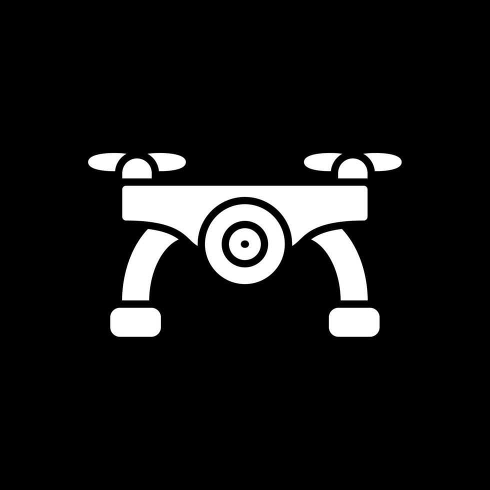 Kamera Drohne Glyphe invertiert Symbol Design vektor