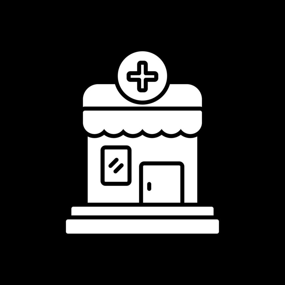 Apotheke Glyphe invertiert Symbol Design vektor