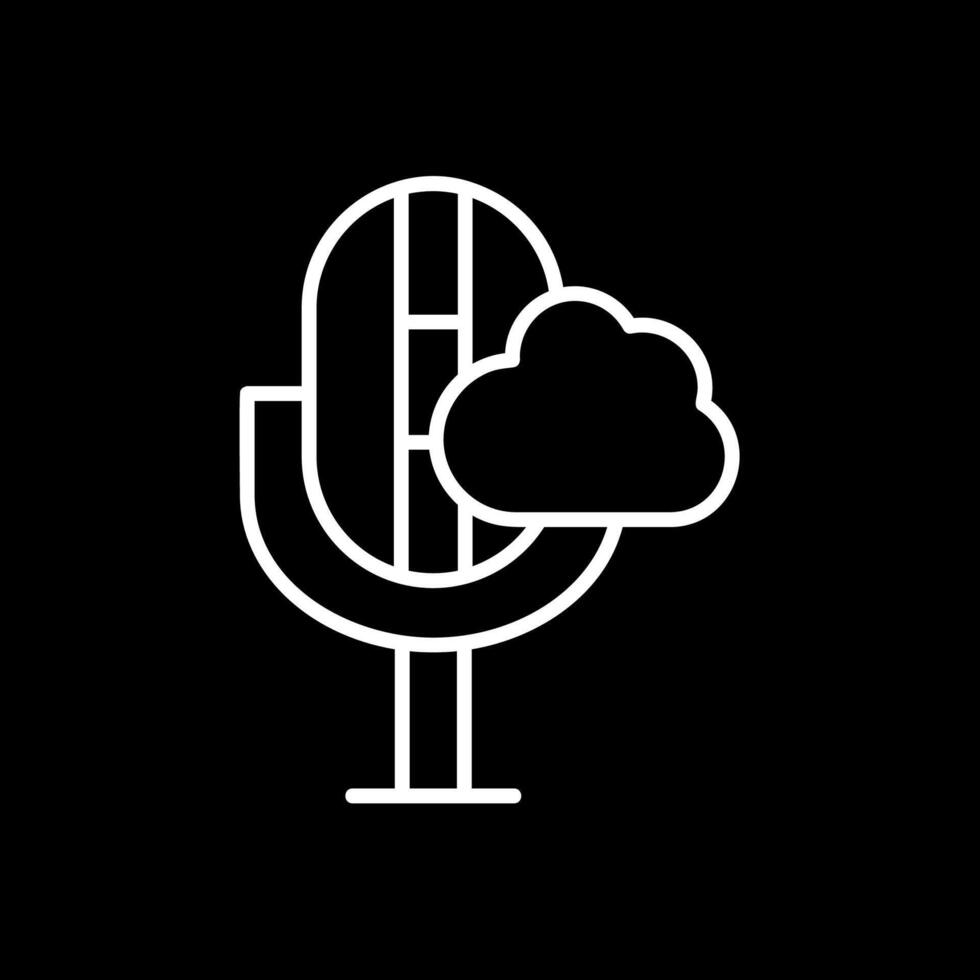 Wolke Linie invertiert Symbol Design vektor